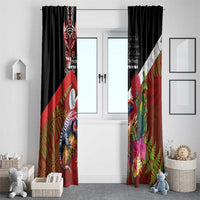 Aotearoa Toitu Te Tiriti Window Curtain Waitangi-Honour The Treaty NZ Tuatara and Plants