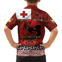Tonga ANZAC Day Family Matching Tank Maxi Dress and Hawaiian Shirt Gallipoli Lest We Forget Ngatu Art Tribal