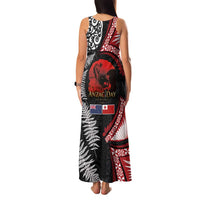 Tonga and New Zealand ANZAC Day Family Matching Tank Maxi Dress and Hawaiian Shirt Gallipoli Lest We Forget Ngatu Art Tribal and Maori Tattoo with Fern LT03