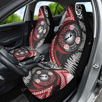 Tonga and New Zealand Together Car Seat Cover Ngatu Art Tribal Maori Tattoo and Silver Fern