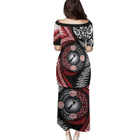 Tonga and New Zealand Together Family Matching Puletasi and Hawaiian Shirt Ngatu Art Tribal Maori Tattoo and Silver Fern LT03 - Polynesian Pride