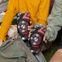 Tonga and New Zealand Together Tumbler Cup Ngatu Art Tribal-Maori Tattoo and Silver Fern