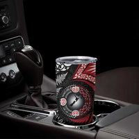 Tonga and New Zealand Together Tumbler Cup Ngatu Art Tribal-Maori Tattoo and Silver Fern