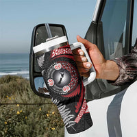 Tonga and New Zealand Together Tumbler With Handle Ngatu Art Tribal-Maori Tattoo and Silver Fern