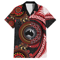 Tonga and Australia Together Family Matching Tank Maxi Dress and Hawaiian Shirt Ngatu Art Tribal Aboriginal Tattoo Pattern