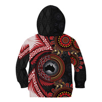 Tonga and Australia Together Kid Hoodie Ngatu Art Tribal Aboriginal Tattoo Pattern LT03 - Polynesian Pride