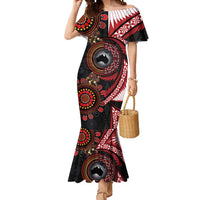 Tonga and Australia Together Mermaid Dress Ngatu Art Tribal Aboriginal Tattoo Pattern
