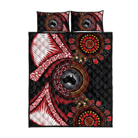 Tonga and Australia Together Quilt Bed Set Ngatu Art Tribal Aboriginal Tattoo Pattern