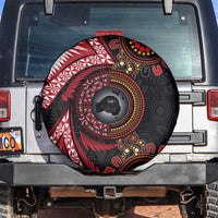Tonga and Australia Together Spare Tire Cover Ngatu Art Tribal Aboriginal Tattoo Pattern