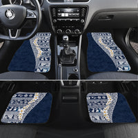 Hawaii Plumeria Tribal Vintage Car Mats Special Blue LT03 Set 4pcs Blue - Polynesian Pride
