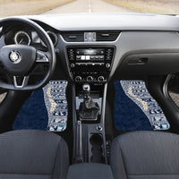 Hawaii Plumeria Tribal Vintage Car Mats Special Blue LT03 Set 2pcs - Front Blue - Polynesian Pride