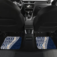 Hawaii Plumeria Tribal Vintage Car Mats Special Blue LT03 Set 2pcs - Back Blue - Polynesian Pride