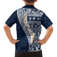 Hawaii Plumeria Tribal Vintage Kid Hawaiian Shirt Special Blue LT03 - Polynesian Pride