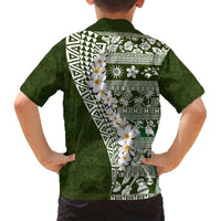 Hawaii Plumeria Tribal Vintage Hawaiian Shirt Special Green LT03 - Polynesian Pride