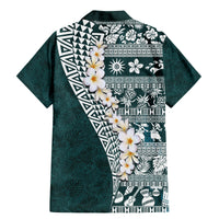 Hawaii Plumeria Tribal Vintage Family Matching Mermaid Dress and Hawaiian Shirt Special Turquoise