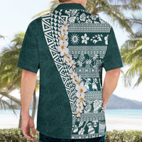 Hawaii Plumeria Tribal Vintage Hawaiian Shirt Special Turquoise LT03 - Polynesian Pride