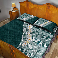 Hawaii Plumeria Tribal Vintage Quilt Bed Set Special Turquoise