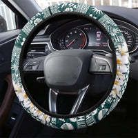 Hawaii Plumeria Tribal Vintage Steering Wheel Cover Special Turquoise