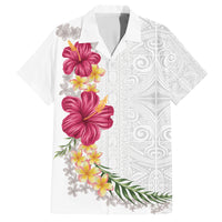 Hawaiian Plumeria and Hibiscus Hawaiian Shirt White Mode LT03 White - Polynesian Pride