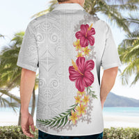 Hawaiian Plumeria and Hibiscus Hawaiian Shirt White Mode LT03 - Polynesian Pride