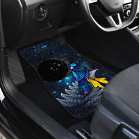 New Zealand Tui Bird Matariki Car Mats Galaxy Fern With Maori Pattern