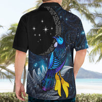 New Zealand Tui Bird Matariki Hawaiian Shirt Galaxy Fern With Maori Pattern LT03 - Polynesian Pride