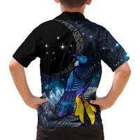 New Zealand Tui Bird Matariki Hawaiian Shirt Galaxy Fern With Maori Pattern LT03 - Polynesian Pride