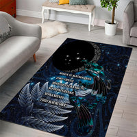 New Zealand Tui Bird Area Rug Matariki Poetry Pattern Galaxy Style LT03 - Polynesian Pride