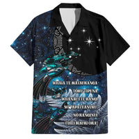 New Zealand Tui Bird Hawaiian Shirt Matariki Poetry Pattern Galaxy Style LT03 Blue - Polynesian Pride