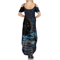 New Zealand Tui Bird Summer Maxi Dress Matariki Poetry Pattern Galaxy Style LT03 - Polynesian Pride