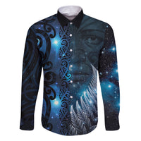 New Zealand Matariki Family Matching Short Sleeve Bodycon Dress and Hawaiian Shirt The Tribal Maori Face and Silver Fern