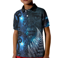 New Zealand Matariki Kid Polo Shirt The Tribal Maori Face and Silver Fern