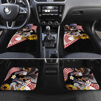 United States and American Samoa Together Car Mats Bald Eagle and Polynesian Traditional Culture with Plumeria