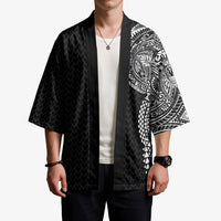 Hawaiian Traditional Tattoos Kimono Kakau Tribal Tropical Plant Motif Black Color
