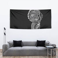 Hawaiian Traditional Tattoos Tapestry Kakau Tribal Tropical Plant Motif Black Color