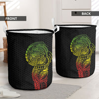 Hawaiian Traditional Tattoos Laundry Basket Kakau Tribal Tropical Plant Motif Kanaka Maoli Flag Color Inspired