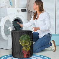 Hawaiian Traditional Tattoos Laundry Basket Kakau Tribal Tropical Plant Motif Kanaka Maoli Flag Color Inspired