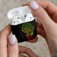 Hawaiian Traditional Tattoos AirPods Case Kakau Tribal Tropical Plant Motif Kanaka Maoli Flag Color Inspired