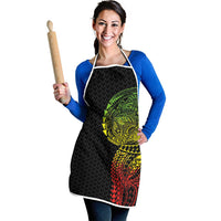 Hawaiian Traditional Tattoos Apron Kakau Tribal Tropical Plant Motif Kanaka Maoli Flag Color Inspired