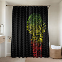 Hawaiian Traditional Tattoos Bathroom Set Kakau Tribal Tropical Plant Motif Kanaka Maoli Flag Color Inspired