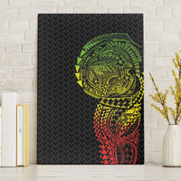 Hawaiian Traditional Tattoos Canvas Wall Art Kakau Tribal Tropical Plant Motif Kanaka Maoli Flag Color Inspired