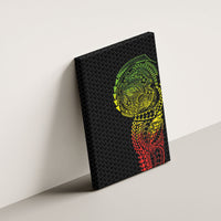 Hawaiian Traditional Tattoos Canvas Wall Art Kakau Tribal Tropical Plant Motif Kanaka Maoli Flag Color Inspired