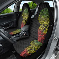 Hawaiian Traditional Tattoos Car Seat Cover Kakau Tribal Tropical Plant Motif Kanaka Maoli Flag Color Inspired