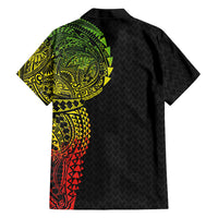 Hawaiian Traditional Tattoos Family Matching Summer Maxi Dress and Hawaiian Shirt Kakau Tribal Tropical Plant Motif Kanaka Maoli Flag Color Inspired