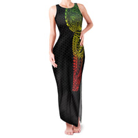 Hawaiian Traditional Tattoos Family Matching Tank Maxi Dress and Hawaiian Shirt Kakau Tribal Tropical Plant Motif Kanaka Maoli Flag Color Inspired