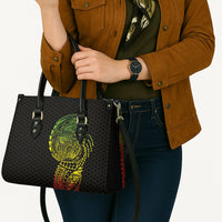 Hawaiian Traditional Tattoos Leather Bag Kakau Tribal Tropical Plant Motif Kanaka Maoli Flag Color Inspired