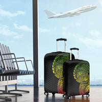 Hawaiian Traditional Tattoos Luggage Cover Kakau Tribal Tropical Plant Motif Kanaka Maoli Flag Color Inspired