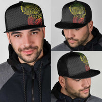 Hawaiian Traditional Tattoos Mesh Trucker Cap Kakau Tribal Tropical Plants Motif Kanaka Maoli Flag Color Inspired