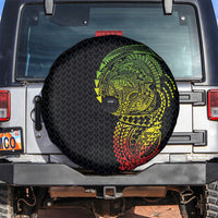 Hawaiian Traditional Tattoos Spare Tire Cover Kakau Tribal Tropical Plant Motif Kanaka Maoli Flag Color Inspired