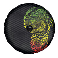 Hawaiian Traditional Tattoos Spare Tire Cover Kakau Tribal Tropical Plant Motif Kanaka Maoli Flag Color Inspired